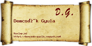 Demcsák Gyula névjegykártya
