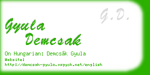 gyula demcsak business card