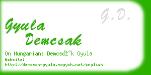 gyula demcsak business card